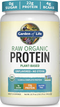 Garden of Life Protein Powder, Vegan Protein Powder, BCAA, Probiotics & Digestive Enzymes, Gluten & Lactose Free, Unflavored, 20 Servings