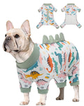 CuteBone Dinosaur Costume Dog Pajamas, Stretchy Spandex Crystal Velvet Sleepwear Coat for Small Dogs, Soft & Warm Pet Outfit Clothes for Cold Weather, Cozy Pullover Design COSP05XXL