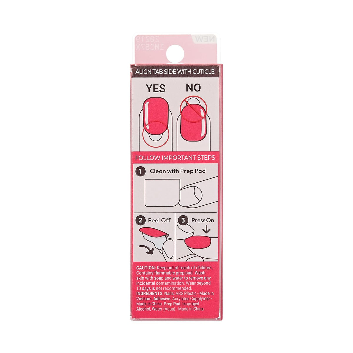 Kiss Impress No Glue Mani Press On Nails, Color, 'Melting', Pink, Short Size, Squoval Shape, Includes 30 Nails, Prep Pad, Instructions Sheet, 1 Manicure Stick, 1 Mini File