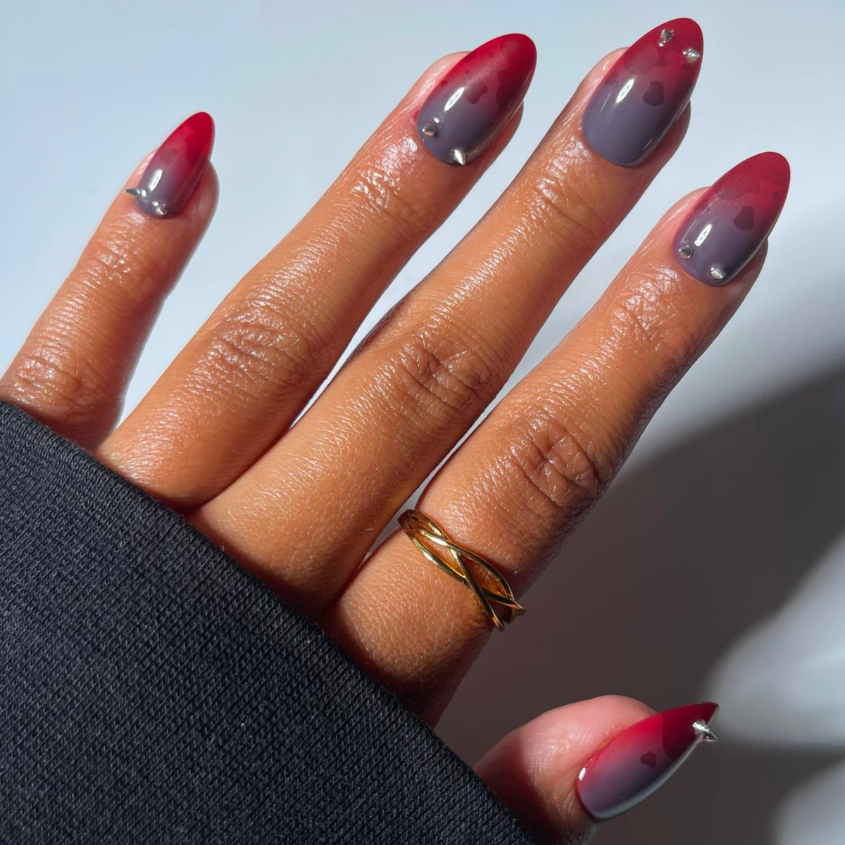 Glamnetic Halloween Press On Nails, Short Almond Glossy, Ghost Besties