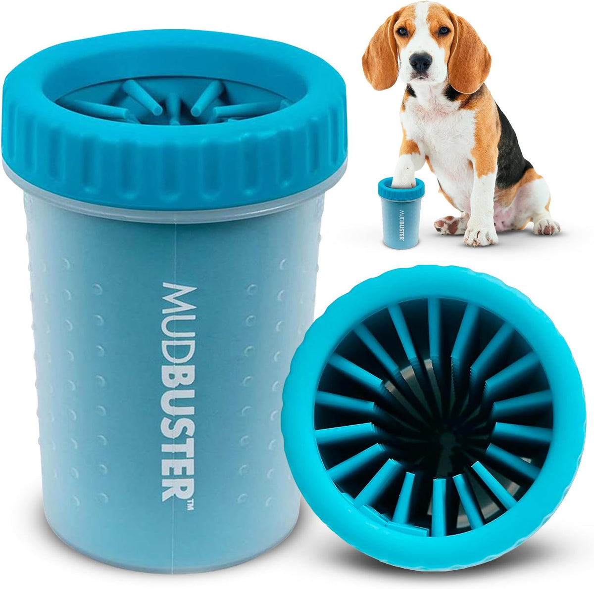 Dexas MudBuster Medium Dog Paw Cleaner, Fuchsia, Fits 1.5"-2.5" Wide Paws, Gentle Silicone Bristles for Quick, Easy Cleaning