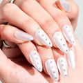 GLAMERMAID Cherry Red Press on Nails Medium Almond, Handmade Jelly Soft Gel Dark Red Glue on Nails Stiletto, Burgundy Emo Fake Nails Short Oval, Reusable Acrylic Stick on False Nails Kit for Women