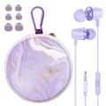 Teens Wired Earbuds with Case, 3.5mm Headphones for School,Berry Bows