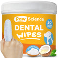 Paw Science Dog & Cat Teeth Cleaning Wipes - Dental Finger Wipes for Cats & Dogs - Pet Toothbrush & Tooth Brushing Kit - Effective Teeth Cleaner (Unscented)