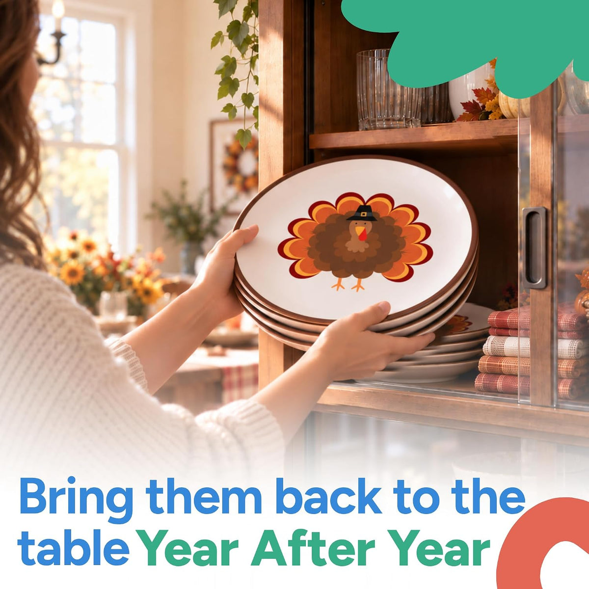 Thanksgiving Plates for Kids, Set of 4