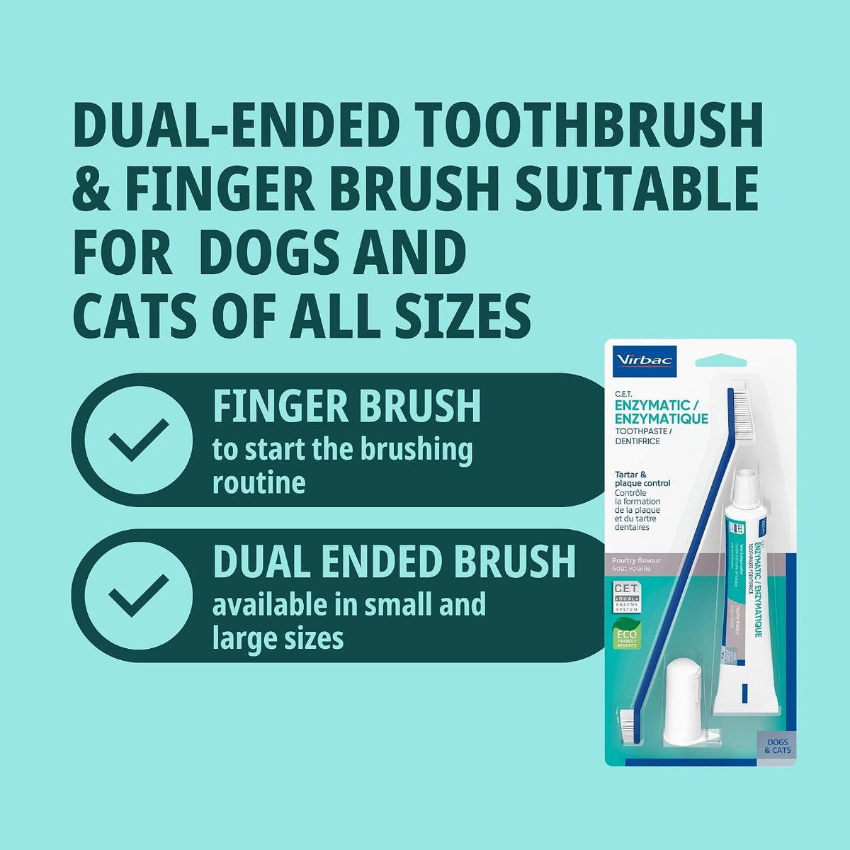 C.E.T. Oral Hygiene Kit for Dogs, Poultry flavor Toothpaste with Toothbrush