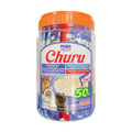 INABA Churu Cat Treats, Lickable, Squeezable Creamy Purée Cat Treat with Green Tea Extract & Taurine, 0.5 Ounces Each Tube, 50 Tubes, Tuna & Chicken Variety