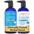 PURA D'OR Anti-Thinning Biotin Shampoo & Hair Regrowth Conditioner, CLINICALLY TESTED Effective Results, Thickening Herbal Blend For Women & Men, Original Gold Label Set, Natural Earthy Scent, 16oz x2