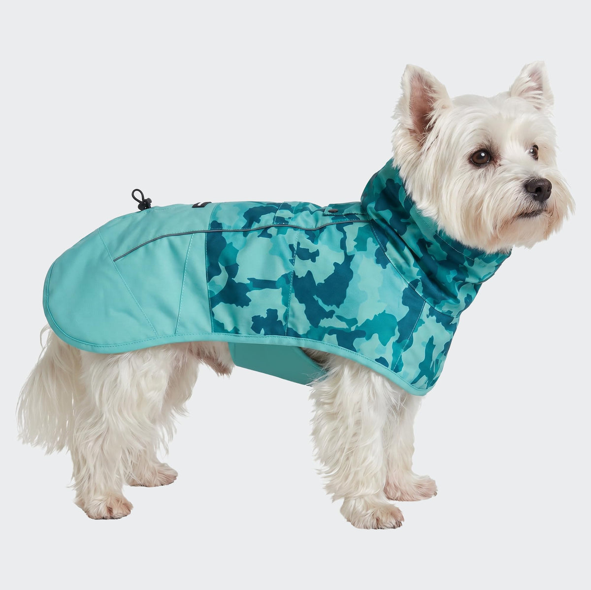 Spark Paws Dog Raincoat, Waterproof Windproof Rain Jacket, for Small Medium Large Extra Large Dogs, Reflective Breathable Full-Body Coverage Dry Suit - Neon White Navy Blue, 2XL