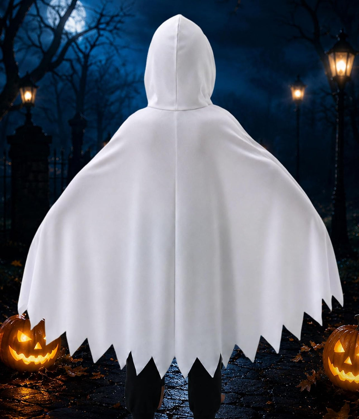 Kid Ghost Costume,Halloween Hooded Cape,Halloween Costume for Boys Girls