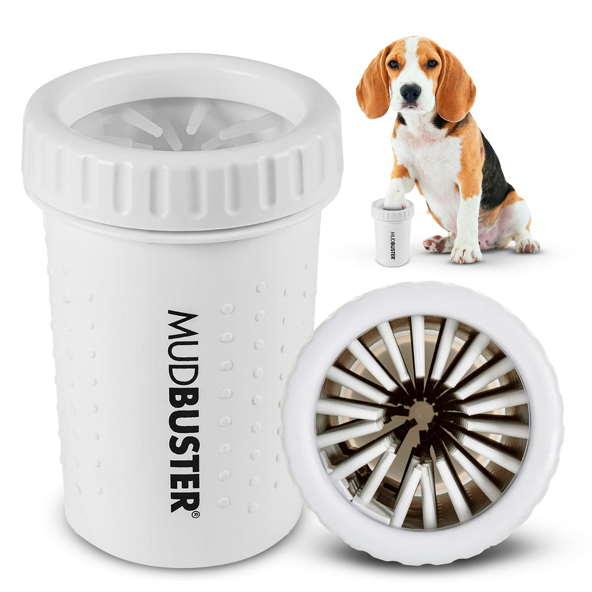 Dexas MudBuster Medium Dog Paw Cleaner, Fuchsia, Fits 1.5"-2.5" Wide Paws, Gentle Silicone Bristles for Quick, Easy Cleaning