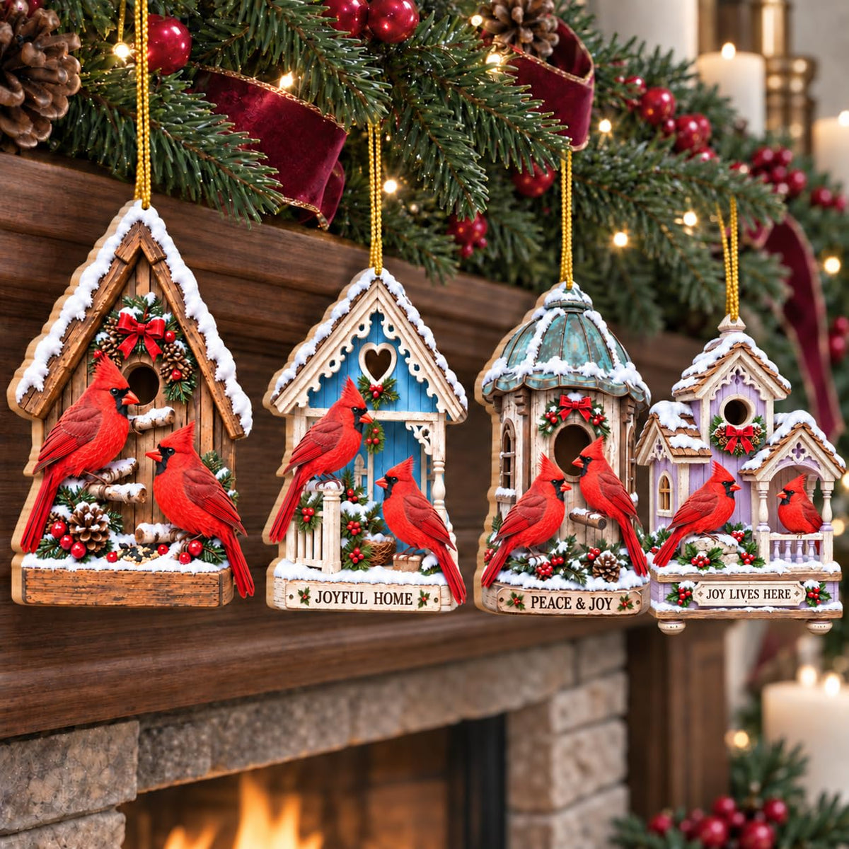16Pcs Gingerbread Cat Christmas Ornaments