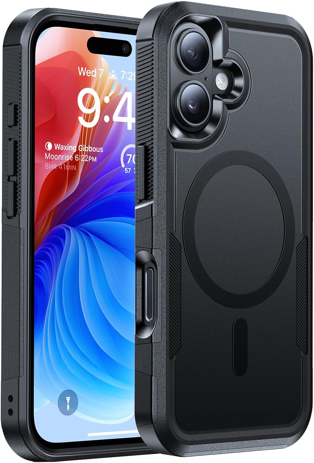 Magnetic for iPhone 17 Case Rugged Dual-Layer Shockproof Black