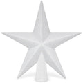 Christmas Tree Star Topper, 8" Gold Glitter Xmas Star Tree Decorations, 3D