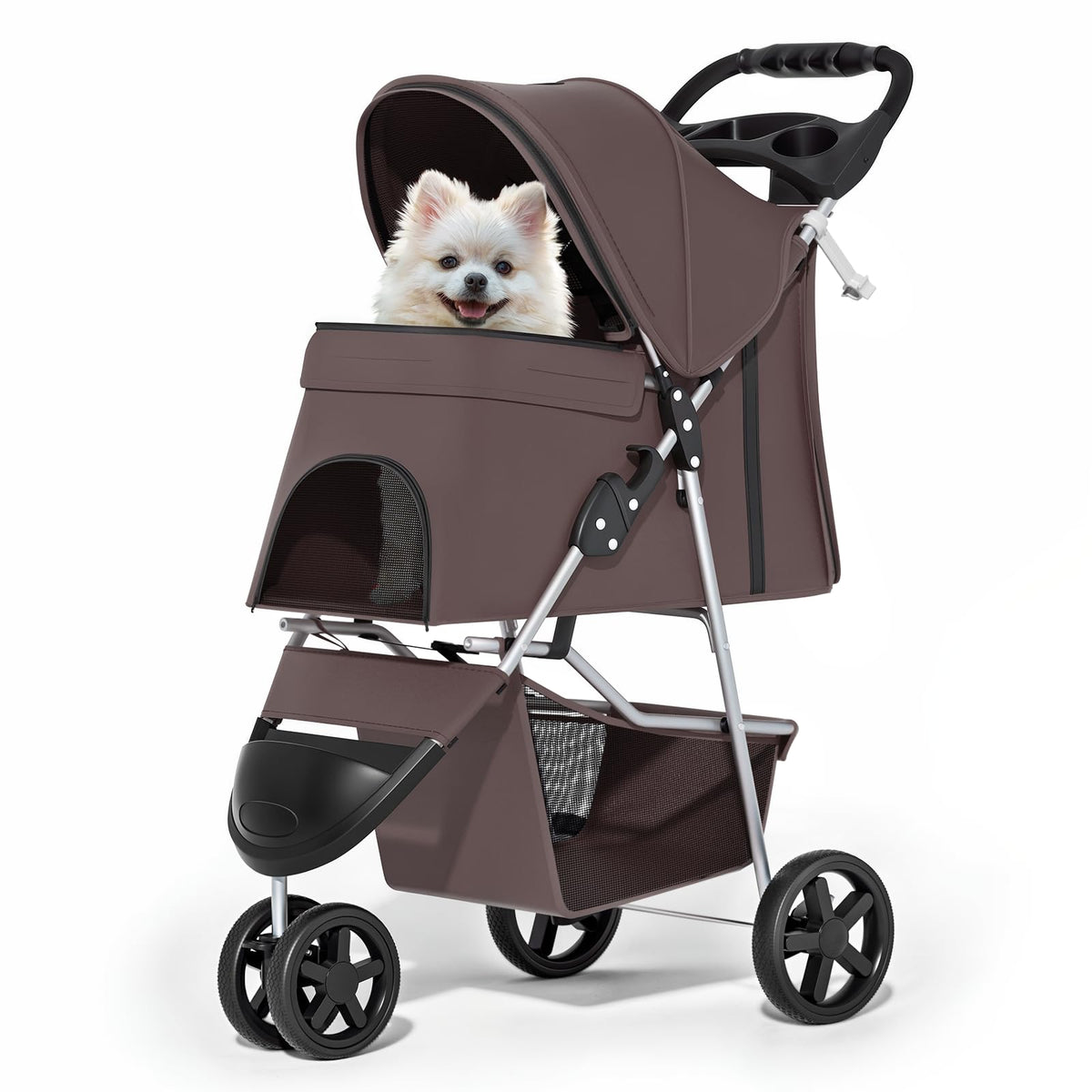 MoNiBloom Pet Stroller for Small/Medium Dogs and Cats up to 33 lbs, Pink