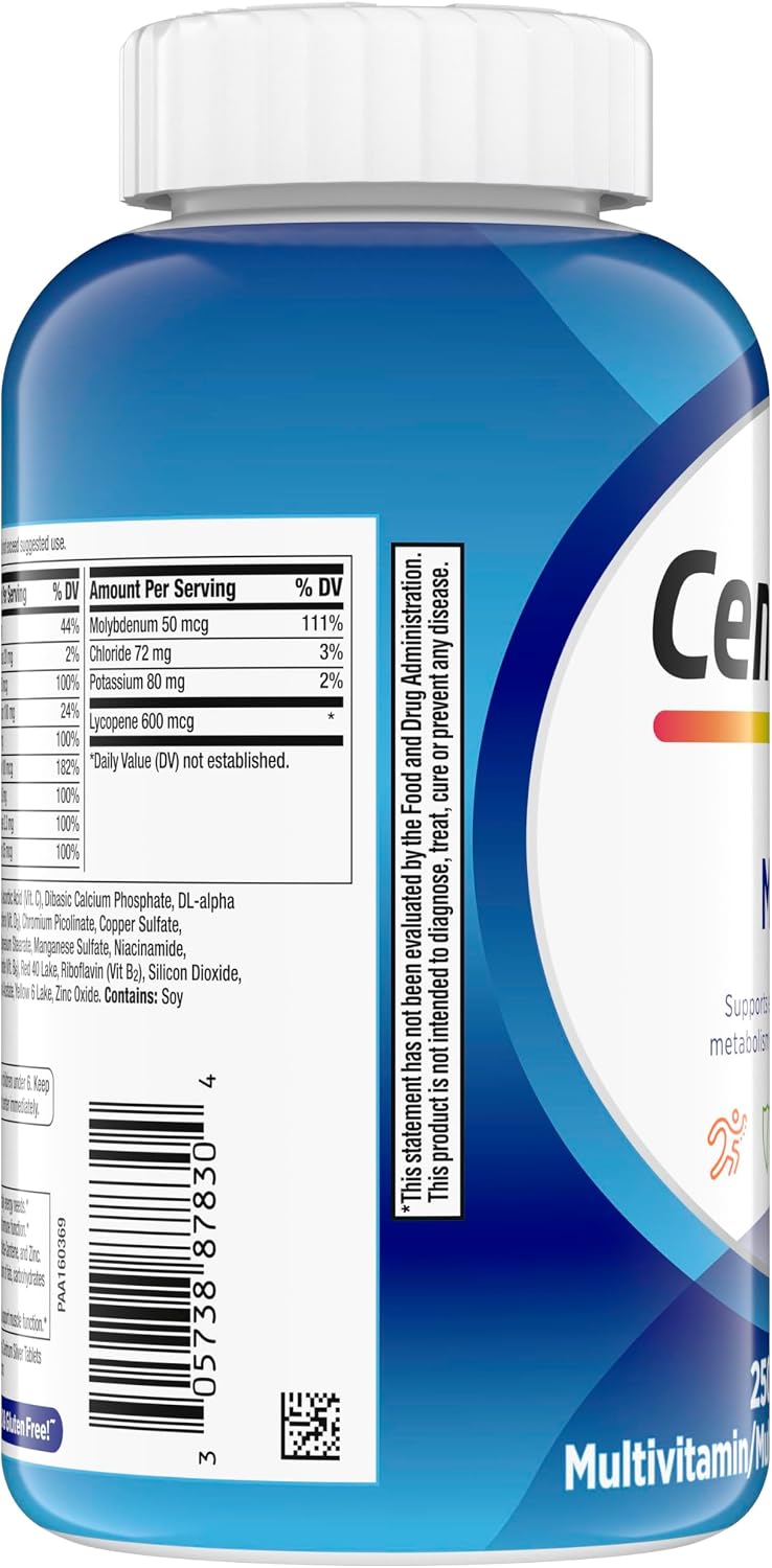 Centrum Multivitamin for Men, Multivitamin/Multimineral Supplement with Vitamin D3, B Vitamins and Antioxidants, Gluten Free, Non-GMO Ingredients - 250 Count
