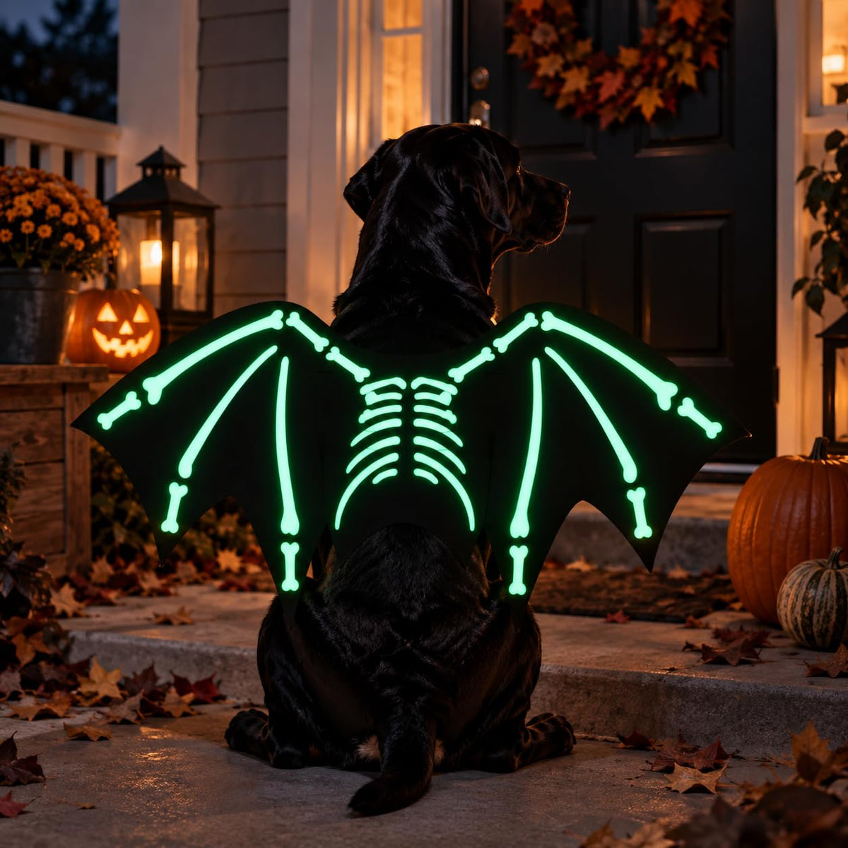 Halloween Ghost Dog Costume Glow Eyes Breathable Outfit for Medium Dogs