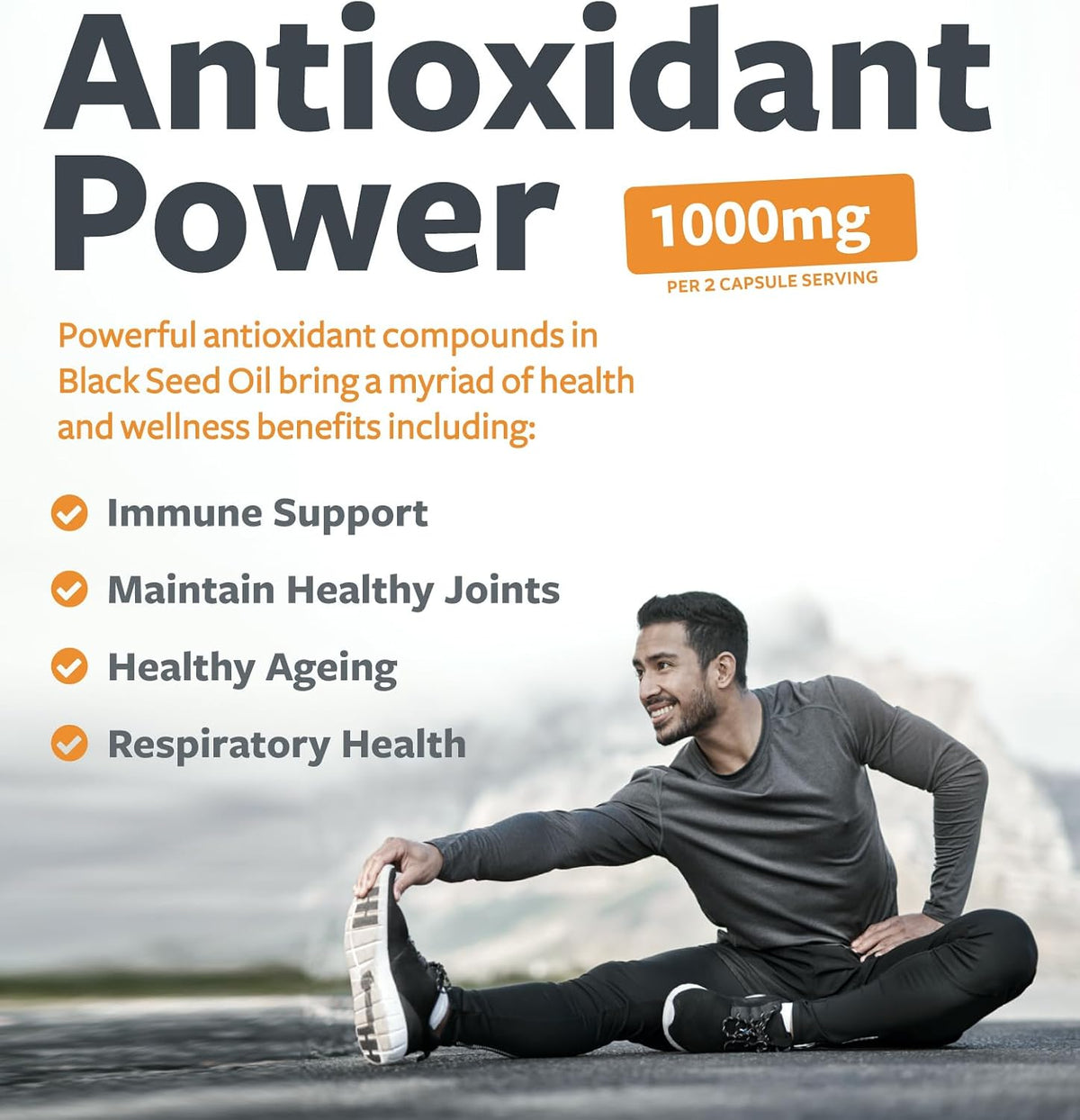 Black Seed Oil - 120 Softgel Capsules Skin Health (Non-GMO & Vegan) Cold-Pressed Nigella Sativa Producing Pure Black Cumin Seed Oil with Vitamin E - 500mg Each, 1000mg Per 2 Capsule Serving