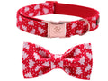 Fall Dog Collar with Bow, Black and Orange Print Fall Pet Collars Small