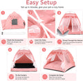 Pink Princess Cat Bed Dog Tent, Indoor House for Small Puppies and Kittens | Portable Pet Teepee Bunny Nest Foldable Cozy Cave Hideaway Washable Cushion Reversible Mat Home Use, 15.7 x 15.7 x 14.6 in