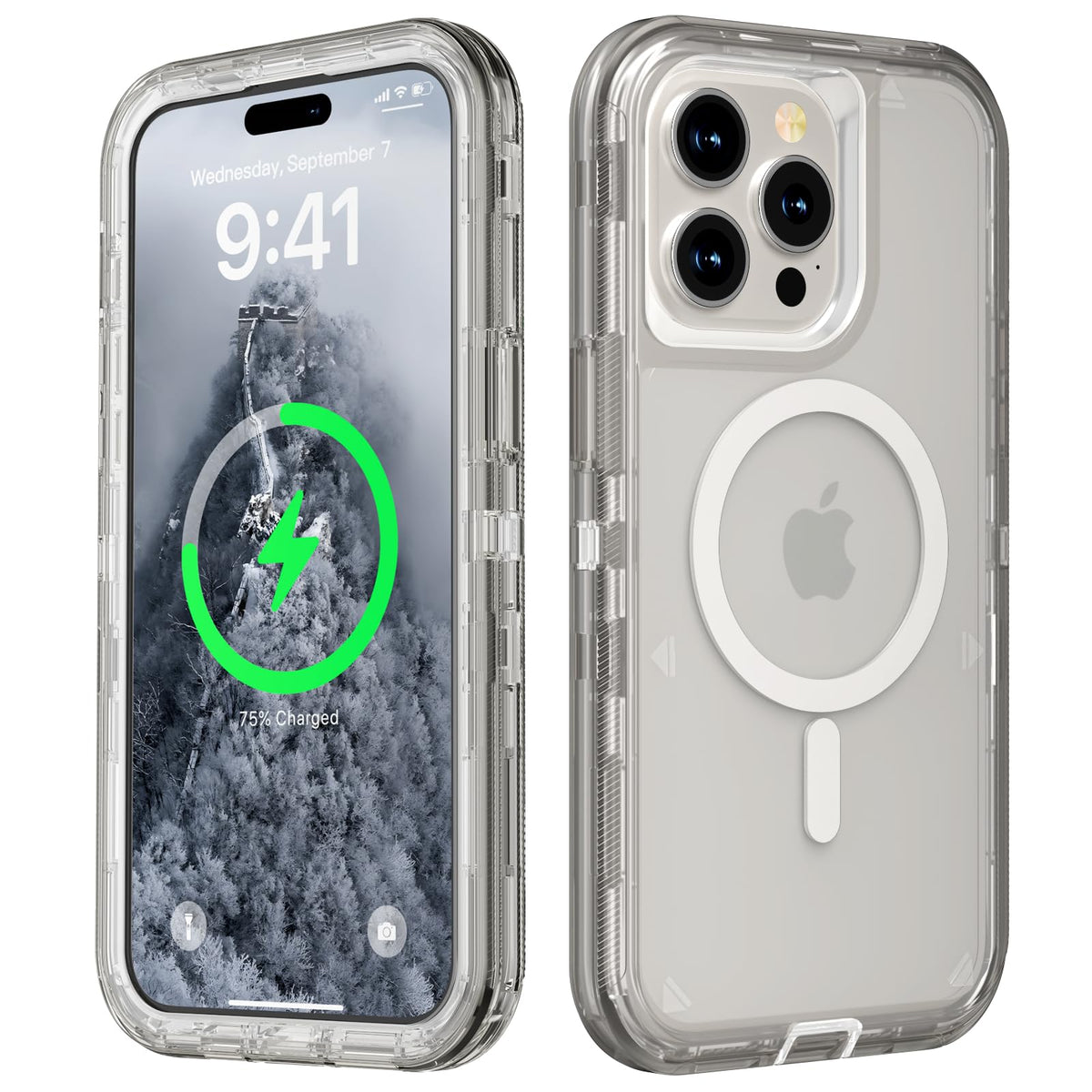 Follaroma Magnetic for iPhone 16 Plus Case, Heavy Duty Phone Cases, Clear
