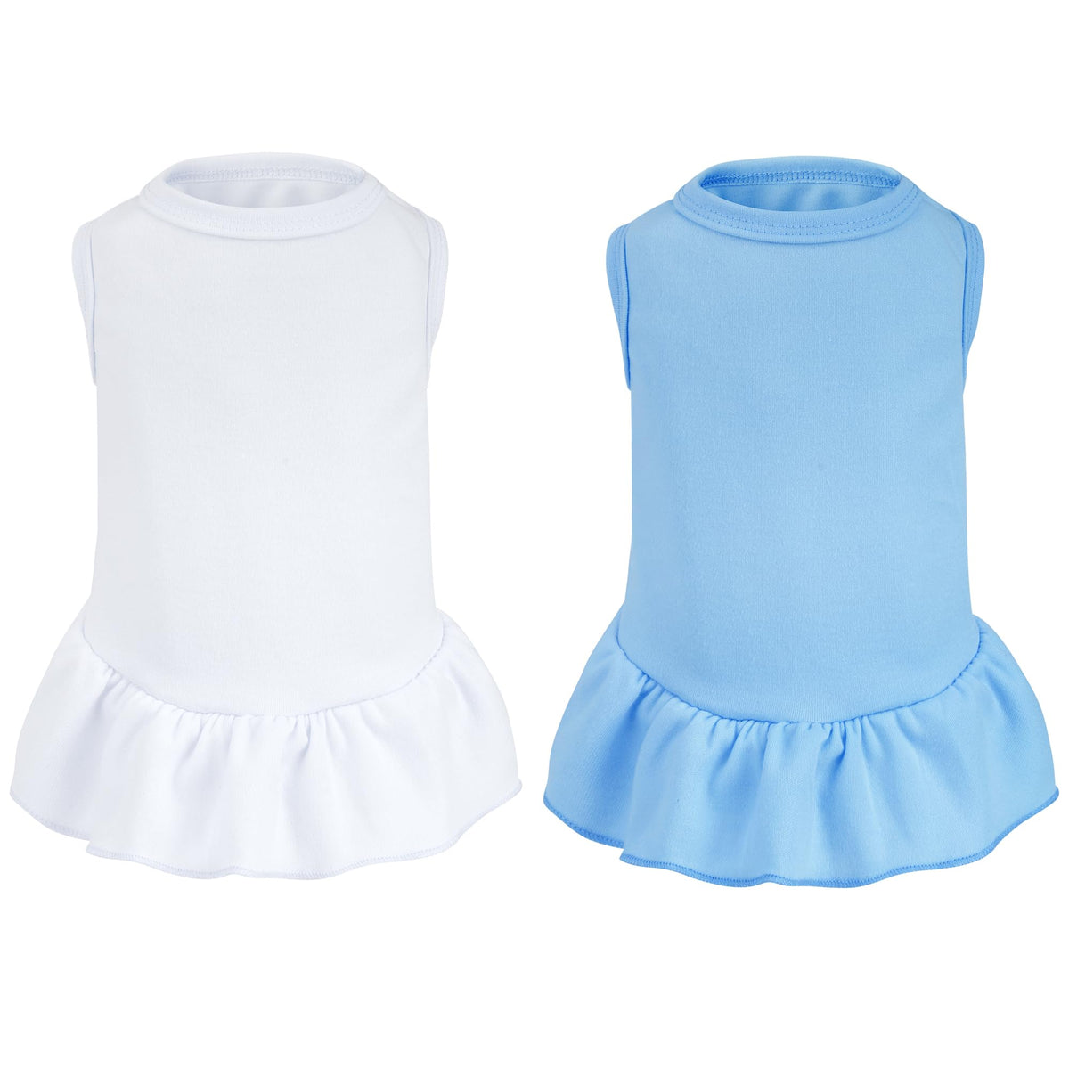 2 Pcs Dog Dresses Cat Skirt Solid Color Dog Clothes Summer Sleeveless Puppy Girl Clothes for Small Pet Dogs Cats (Yellow,Pink, Medium)