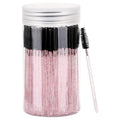 100 Pcs Disposable Mascara Wands, Crystal Eyebrow Spoolies Brush for Eyelash Extensions, Black Lash Brushes with Container