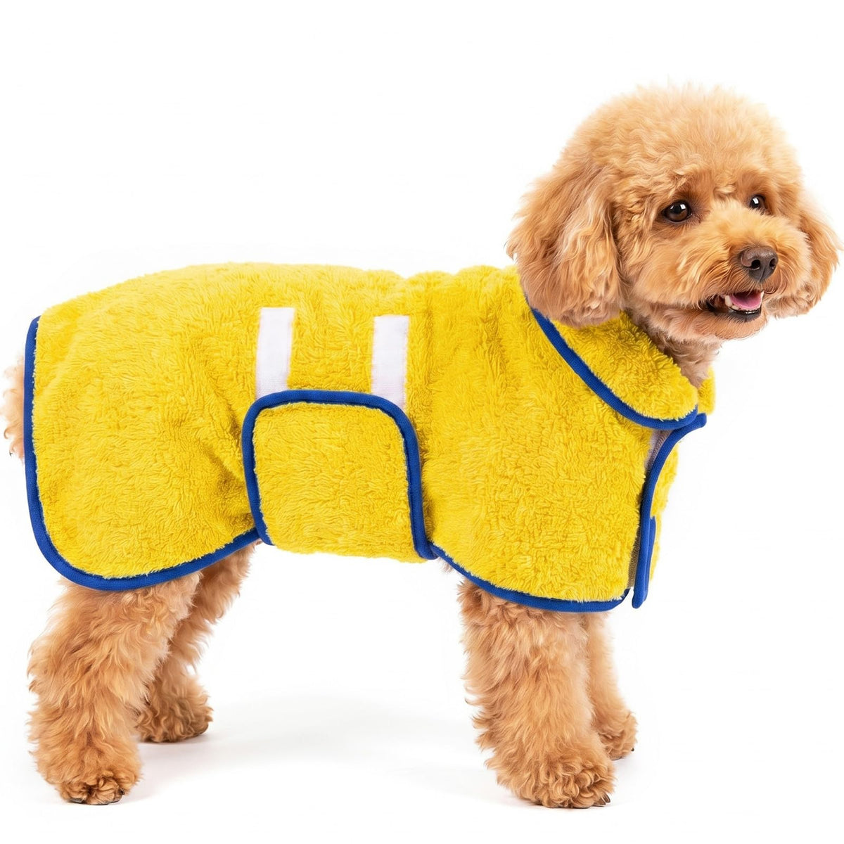 Dog Bathrobe, Super Absorbent for Small to Large Dogs, Dark Blue XL | Dog Robes with Soft Fleece, Warm & Cozy, Adjustable Fit, and Quick Drying Coat for Baths Swimming and Grooming