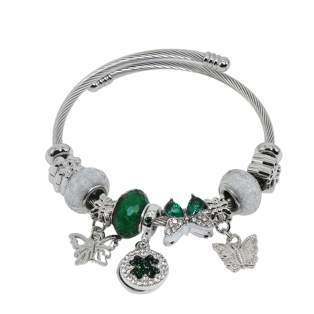 Charm Bracelets for Womens,Exquisite Cute Cartoon Friendship Silver Bracelets Stainless Steel Bangle, Womens Jewelry Suitable for Holiday Gifts and Birthday Gifts