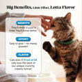 Cat Skin & Coat Supplement Crunchy Creamy Chews - Salmon Oil for Cats Omega 3 Itchy Dry Skin Relief - Feline Shedding Control - Biotin Vitamins for Indoor Cats Shiny Soft Coat (30-Day Supply)