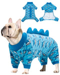 CuteBone Dinosaur Costume Dog Pajamas, Stretchy Spandex Crystal Velvet Sleepwear Coat for Small Dogs, Soft & Warm Pet Outfit Clothes for Cold Weather, Cozy Pullover Design COSP05XXL