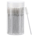 100 Pcs Disposable Mascara Wands, Crystal Eyebrow Spoolies Brush for Eyelash Extensions, Black Lash Brushes with Container