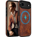 LOHASIC for iPhone 17 Leather Case, Magnetic Phone Case 6.3", Vintage Brown
