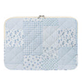 Puffy Laptop Sleeve 13 Inch Cute Quilted Laptop Protective Case Padded Floral Computer Sleeve for MacBook (A-Blue, 13 Inch)