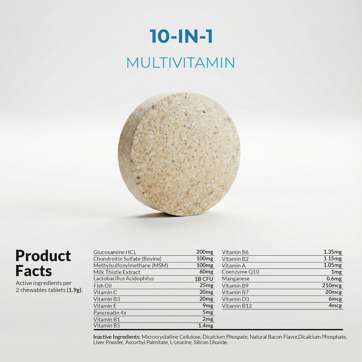 Multivitamin for Dogs 120 Tablets - Glucosamine, Fish Oil & CoQ10 | With Glucosamine, Chondroitin, Fish Oil & CoQ10. Supports joint, skin, heart, gut & immune health.