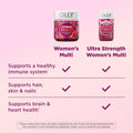 OLLY Ultra Strength Women's Multi Softgels, Overall Health and Immune Support, Omega-3s, Iron, Vitamins A, D, C, E, B12, Daily Multivitamin, 30 Day Supply - 60 Count