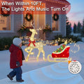 EAMBRITE Christmas Decorations Outdoor, 42 Inch Christmas Reindeer & Sled with 117 Warm White Lights, Motion Sensor 2D Music Lighted Deer Christmas Decor for Xmas Tree Lawn Porch Garden