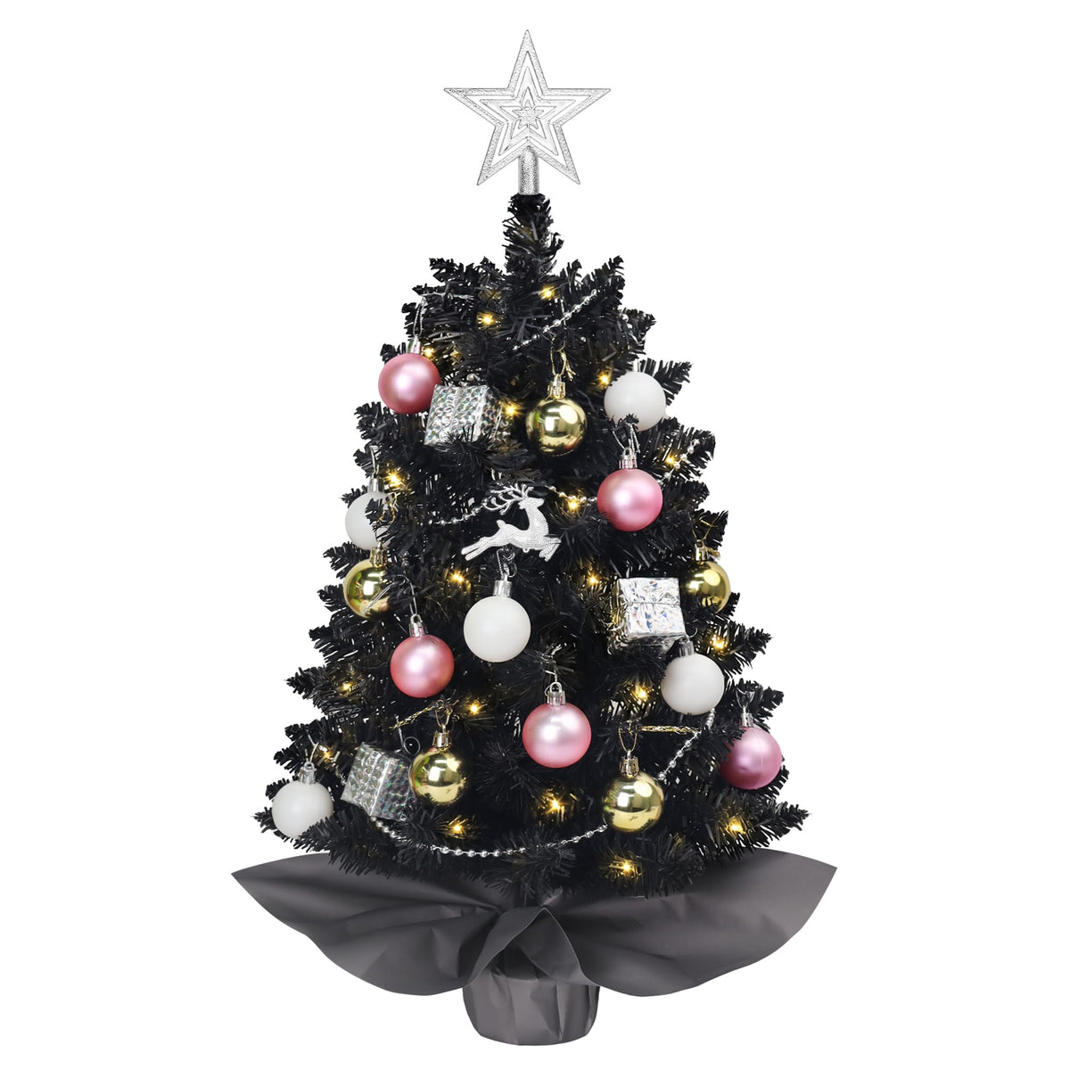 Small Mini Christmas Tree with Lights, 2 Ft Little Table Top Christmas Tree