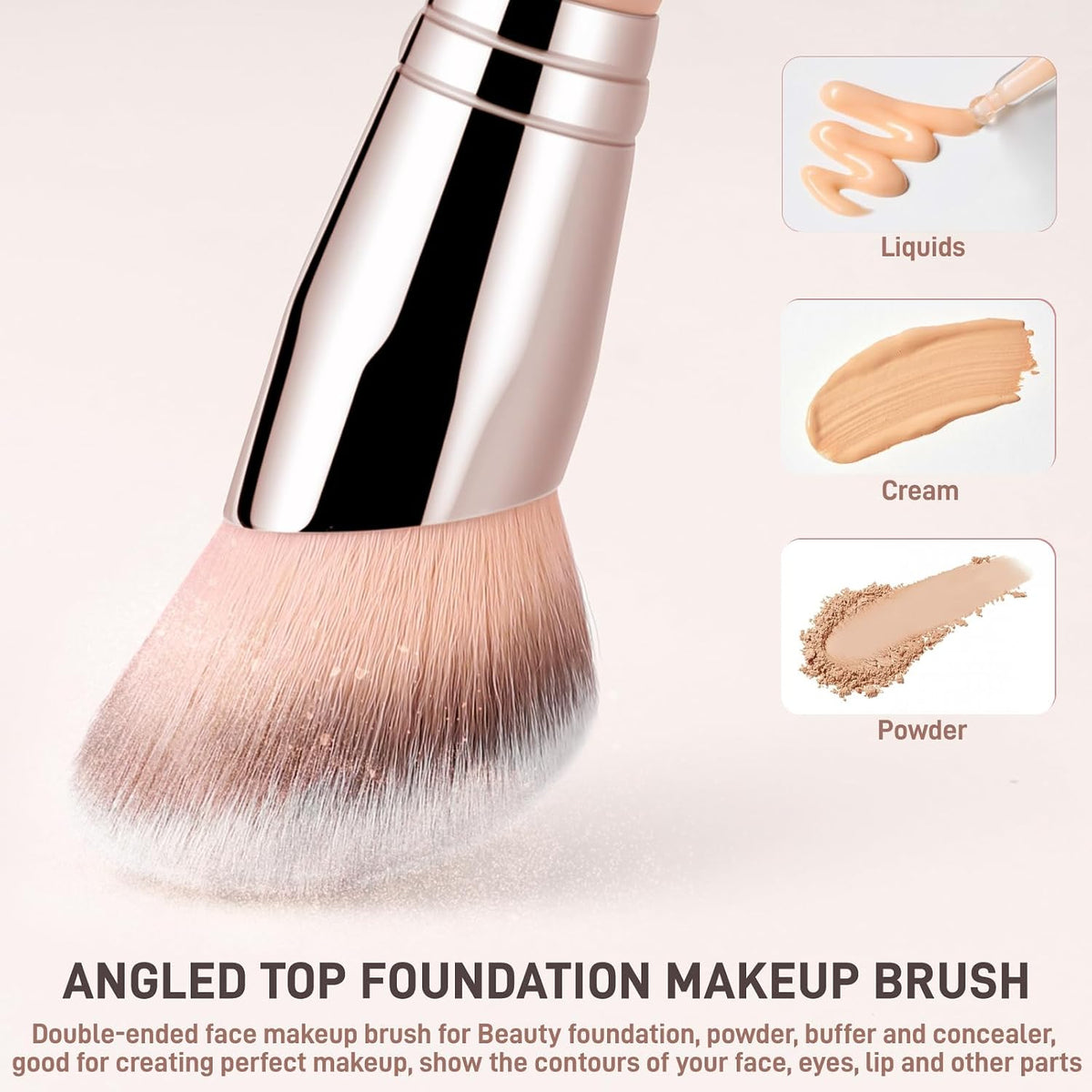KINGMAS Foundation Brush, Dual-Ended Angled Concealer Makeup Brush