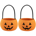 OIASKET Cotton Rope Halloween Pumpkin Basket with Handle, Trick or Treat Bucket for Kids, Woven Boo Candy Basket for Neighborhood Parades & Indoor Holiday Home Decor