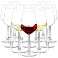 SHYRC Wine Glasses Set of 6, 12oz Clear Red/White Wine Glasses, Long Stem Glasses for Party, Wedding and Home