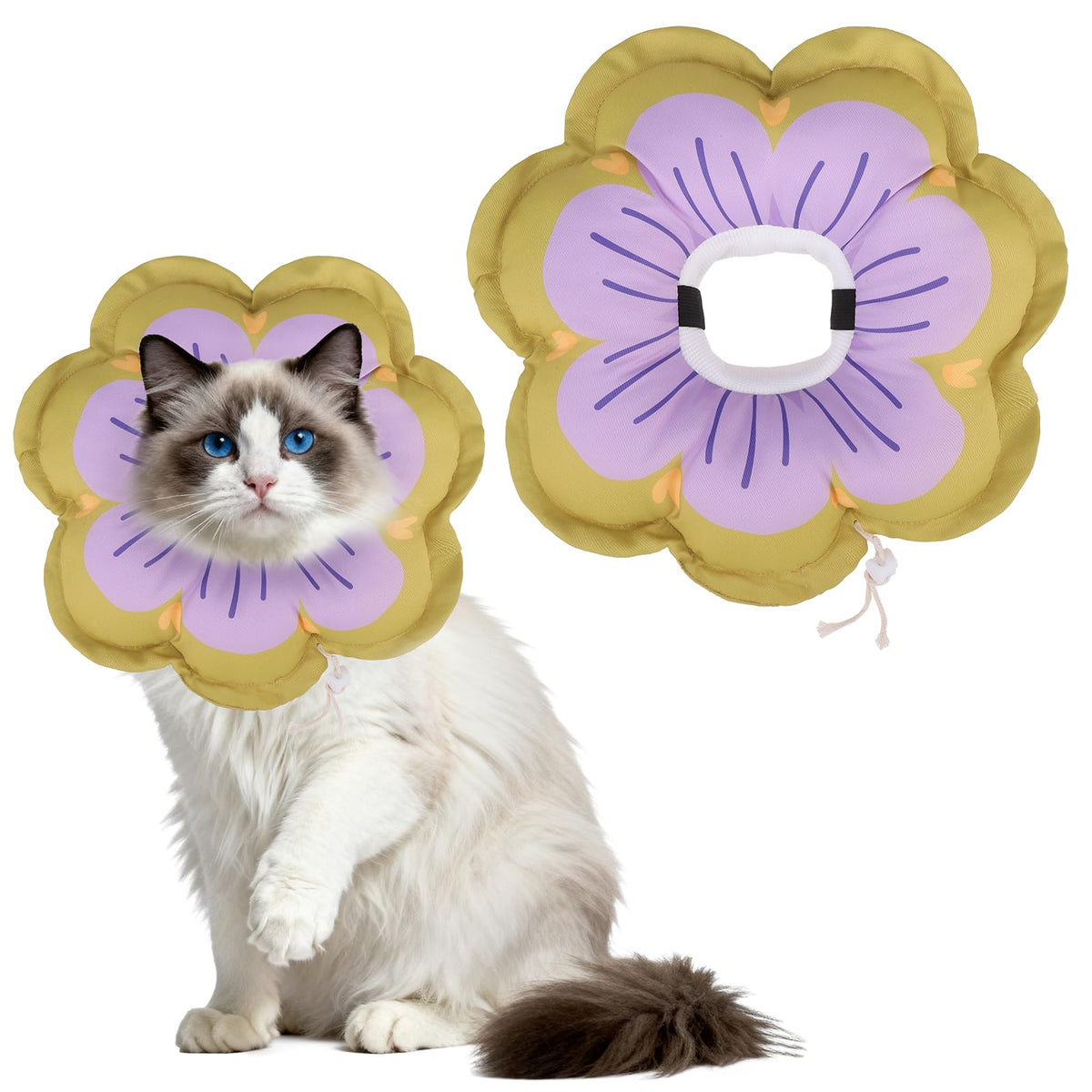 EXPAWLORER Cat Cone Collar Soft, Cat E Collar Recovery After Surgery to Stop Licking, Adjustable Waterproof Cute Neck Elizabethan Pet Kitten Puppy Donut Pillow for Cats Puppy Wound Healing, PinkM