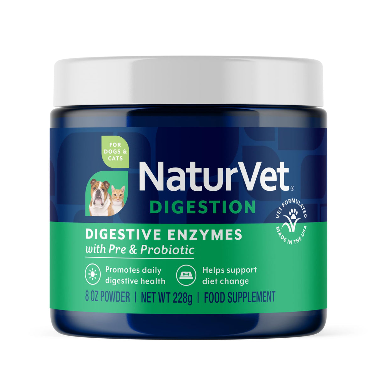 NaturVet – Digestive Enzymes - Plus Probiotics & Prebiotics – Helps Support Diet Change & A Healthy Digestive Tract – for Dogs & Cats (Soft Chews, 120 Count)