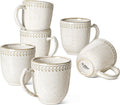 LE TAUCI Coffee Mugs Set of 6, 12 oz Ceramic Coffee Cups with Handle for Latte, Milk, Tea, Cappuccino, Mocha, Cocoa, Microwave Oven Dishwasher Safe - 3.6 inch, Birch