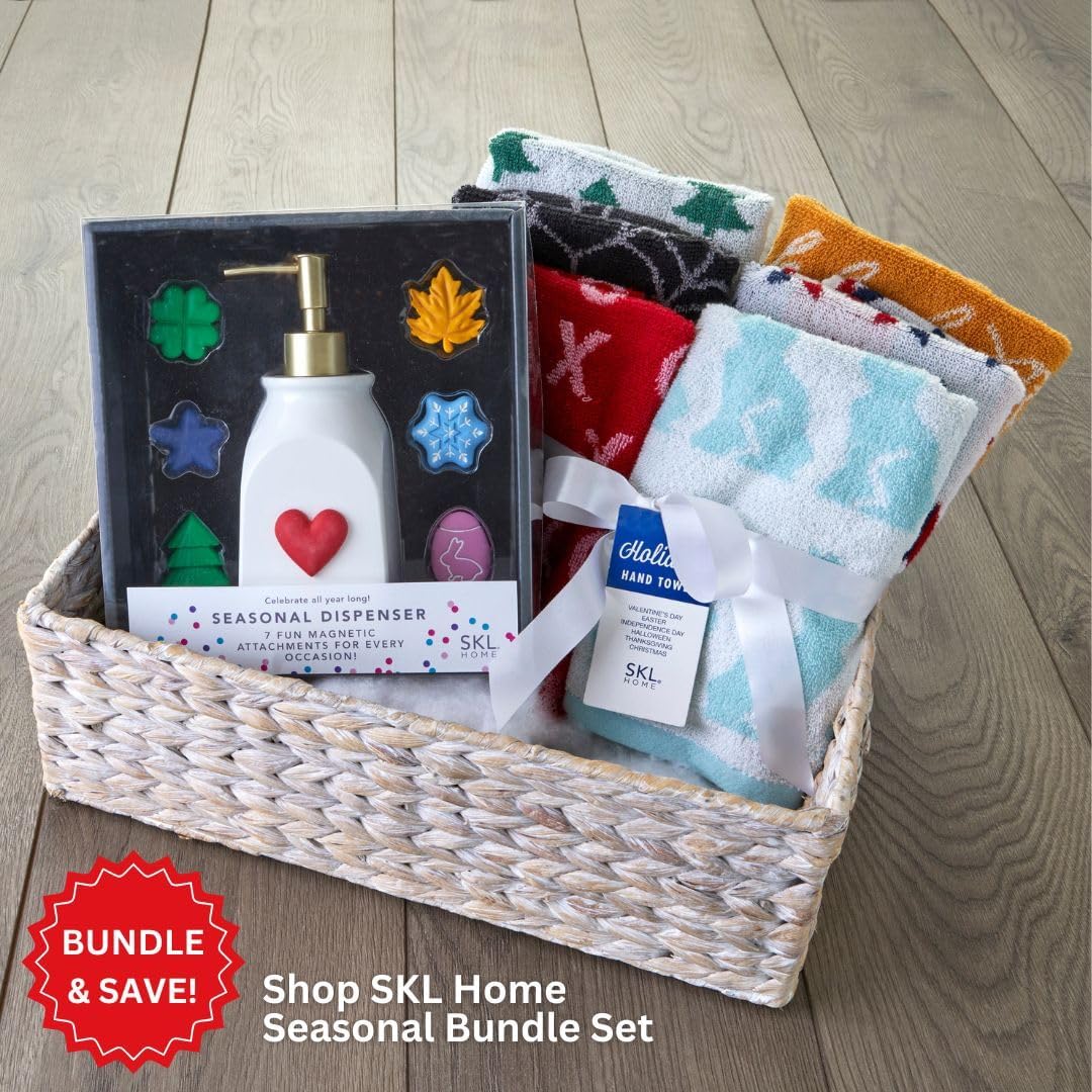 SKL Home Seasonal Jacquard Hand Towel Gift Set, 6 Count, Multicolored