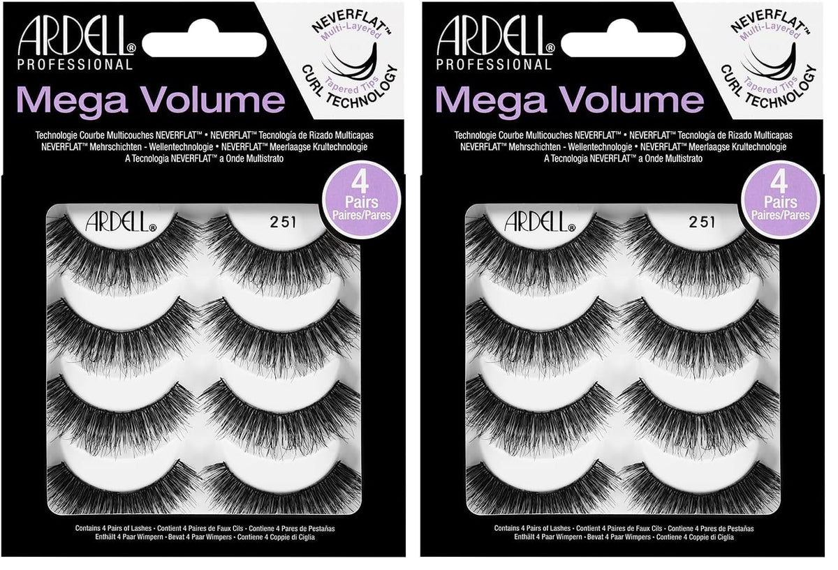 Ardell False Eyelashes Mega Volume 253, 1 Pack (4 Pairs Per Pack)