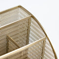 BLU MONACO | Gold Desk Organizer with Drawer | Metal Desktop Caddy with Six Compartments for Office Supplies | Stylish Desk Organizers and Accessories for Home or Office