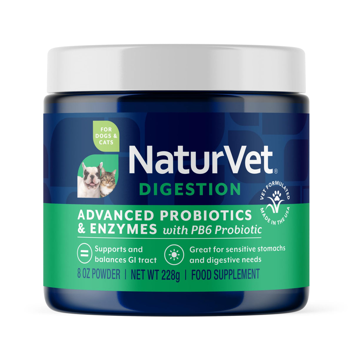 NaturVet – Digestive Enzymes - Plus Probiotics & Prebiotics – Helps Support Diet Change & A Healthy Digestive Tract – for Dogs & Cats (Soft Chews, 120 Count)