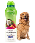 TropiClean 2-in-1 Dog Shampoo and Conditioner, Moisturizing Dog Detangler, Puppy Safe, Made in the USA, Papaya Scent, Cat & Kitten Safe, 20oz.