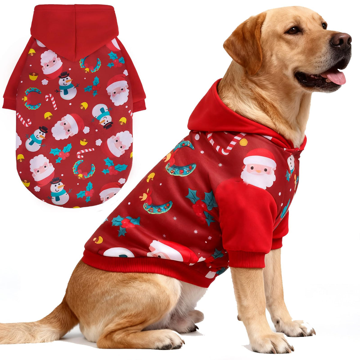 EXPAWLORER Fall Dog Hoodie,Soft Dog Sweater,Winter Autumn Fleece Sweatshirt with Pattern,Pet Clothes Outfits for Puppy,Cat, Small Medium Large Dogs